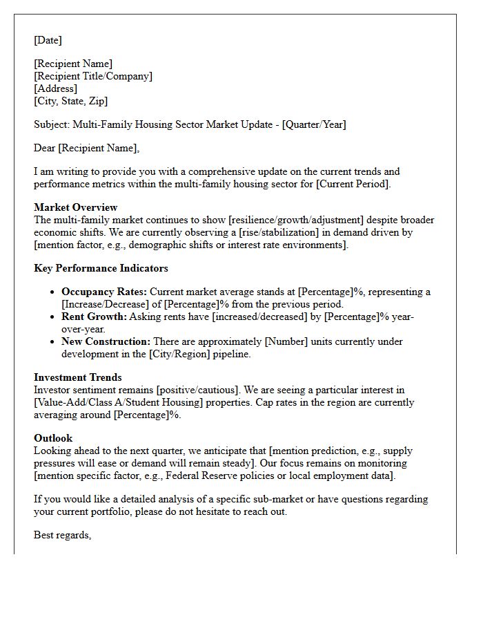 Multi-Family Housing Sector Update Letter