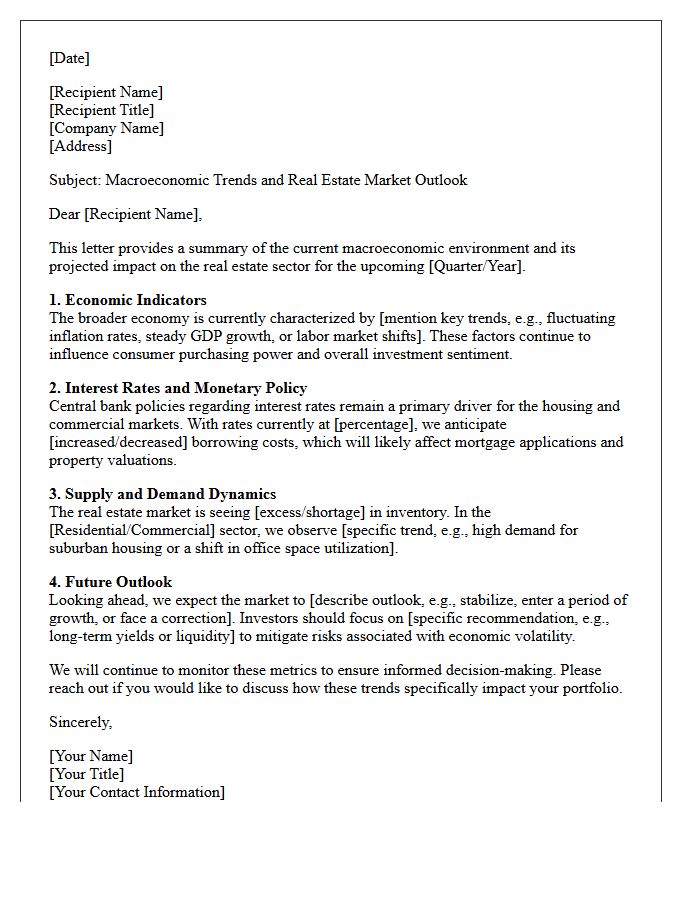 Macroeconomic Trends and Real Estate Outlook Letter