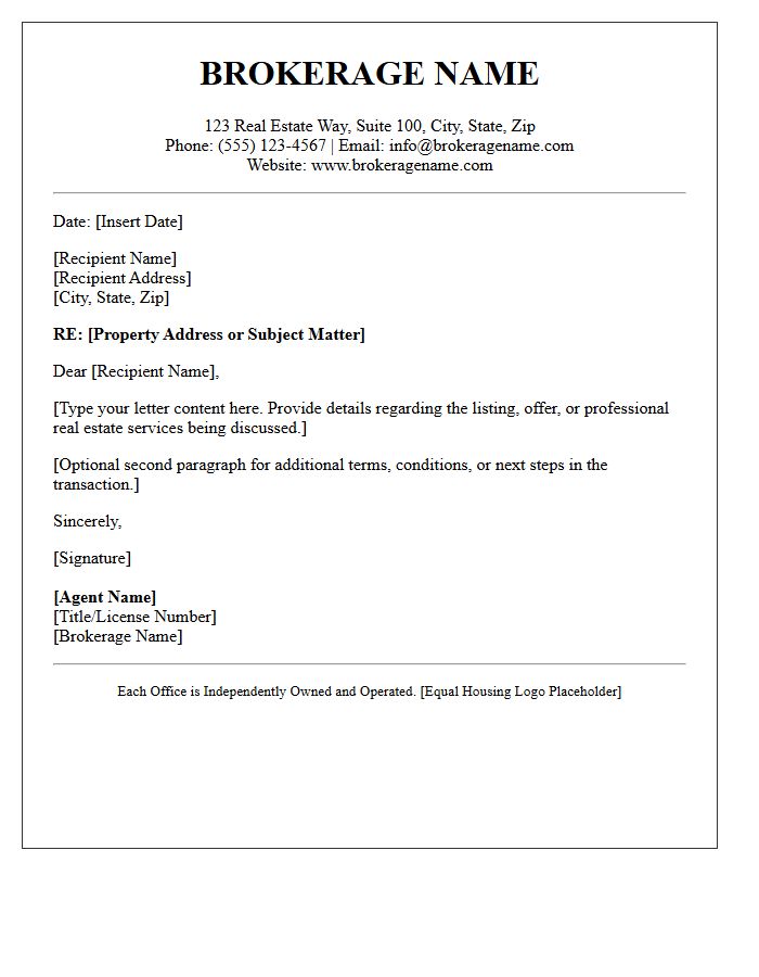 Real Estate Brokerage Letterhead