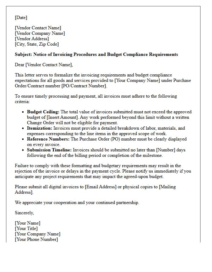 Vendor Invoicing And Budget Compliance