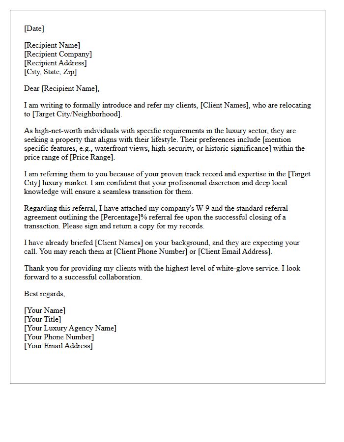 Luxury Market Relocation Buyer Referral Letter