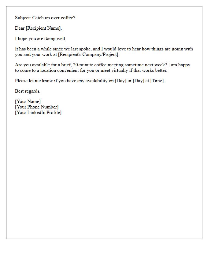 Brief Coffee Meeting Reconnection Letter