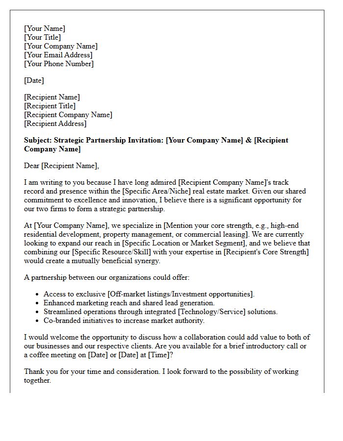 Strategic Real Estate Partnership Invitation Letter