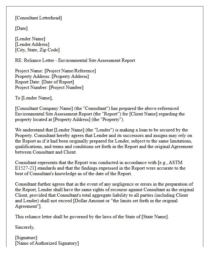 Lender Reliance Environmental Liability Opinion Letter