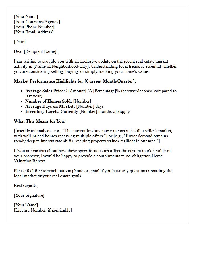Local Market Trends and Statistics Letter