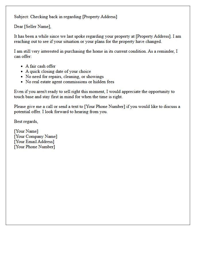 Long-Term Follow-Up Letter for the Unresponsive Seller