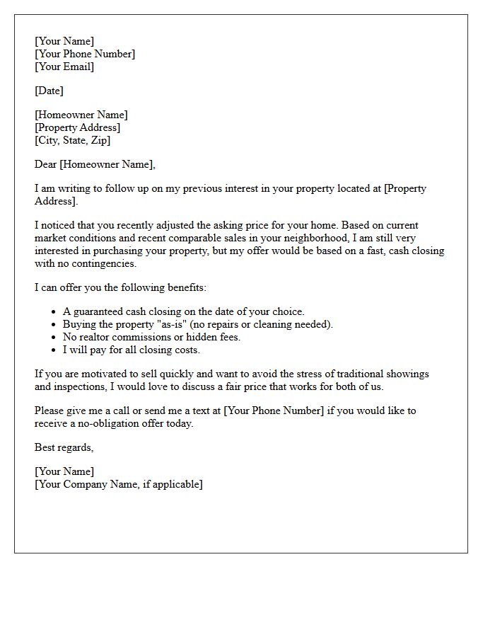 Motivated Seller Price Reduction Letter