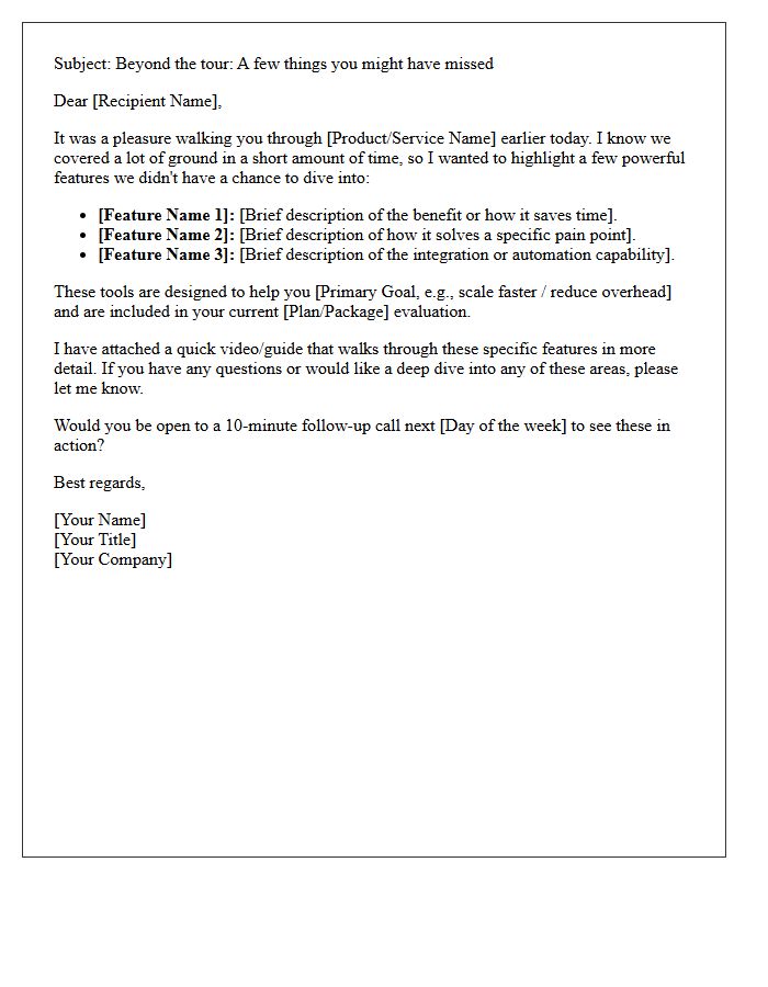 Unseen Features Highlight Letter Post-Quick Tour