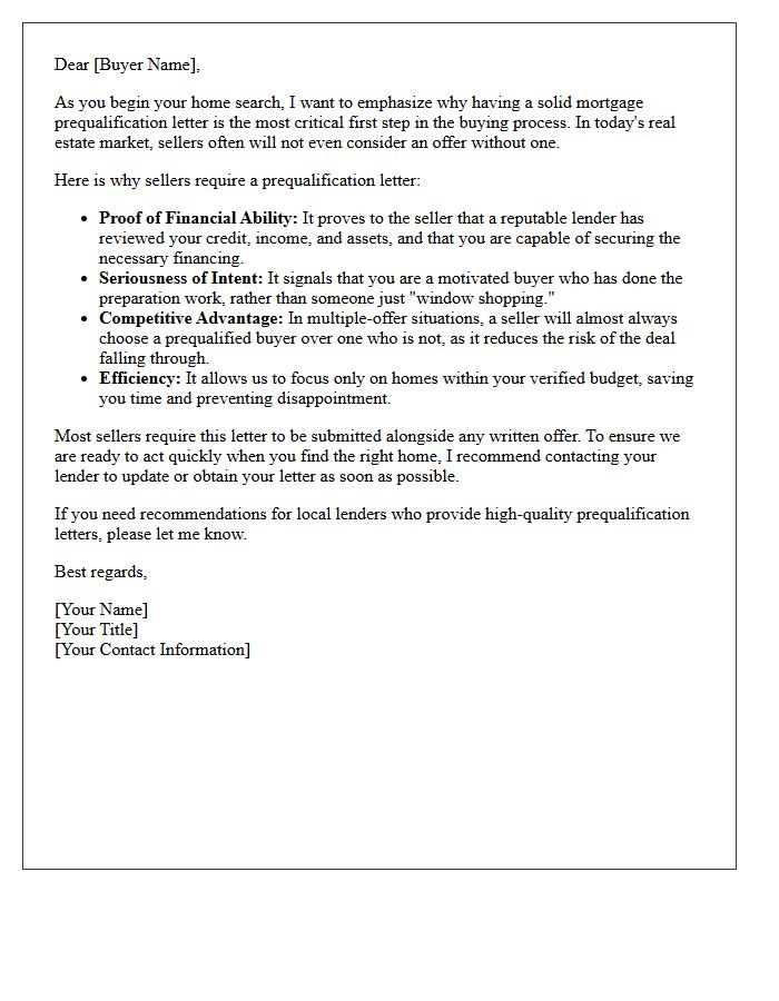 Why Sellers Require A Solid Mortgage Prequalification Letter