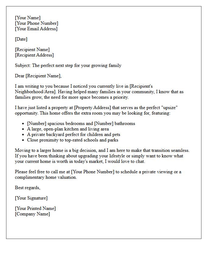 Perfect Upsize Property Introduction Letter