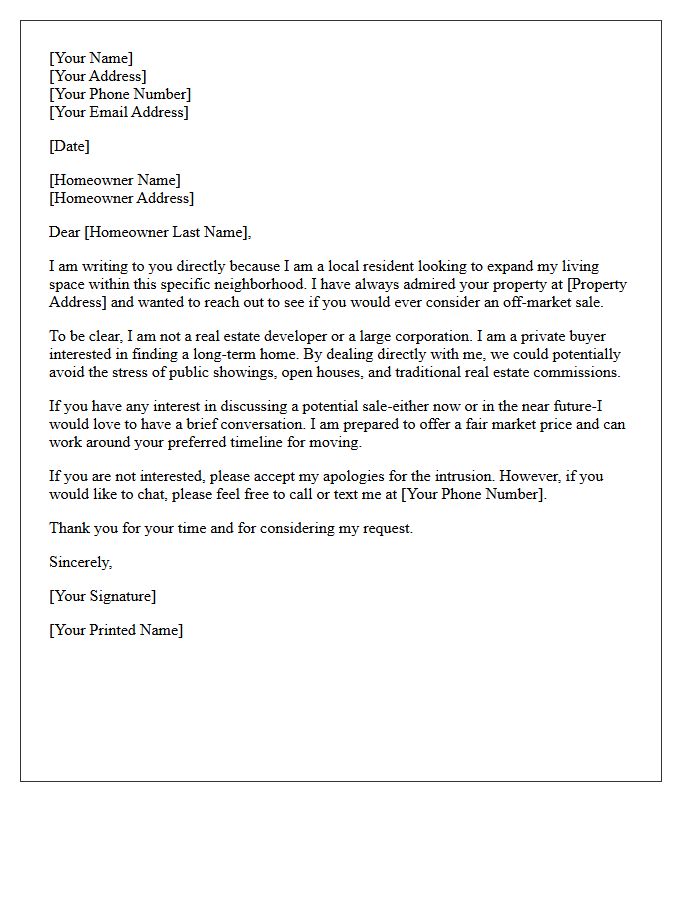 Exclusive Off-Market Home Expansion Letter