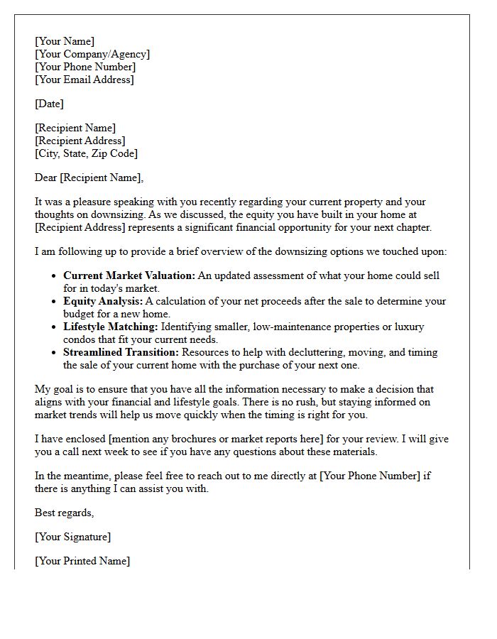 Follow-Up Letter Regarding Your Home Equity And Downsizing Options