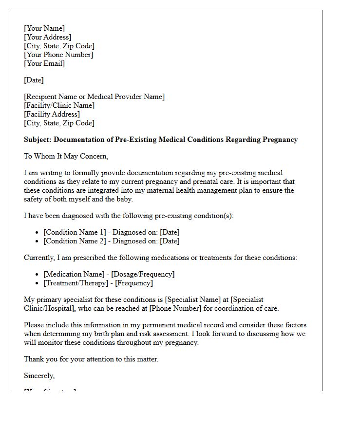 Pre-Existing Maternal Medical Conditions