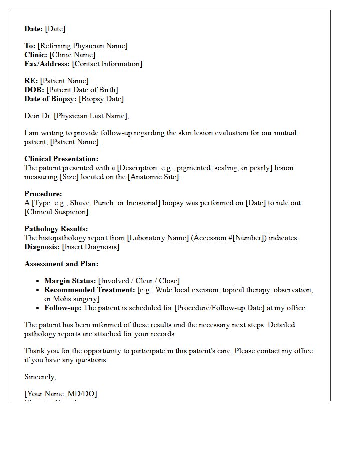 Post-Biopsy Skin Lesion Evaluation Consultation Letter