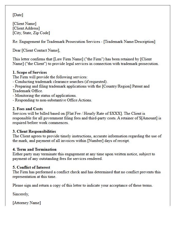 Trademark Prosecution Engagement Letter