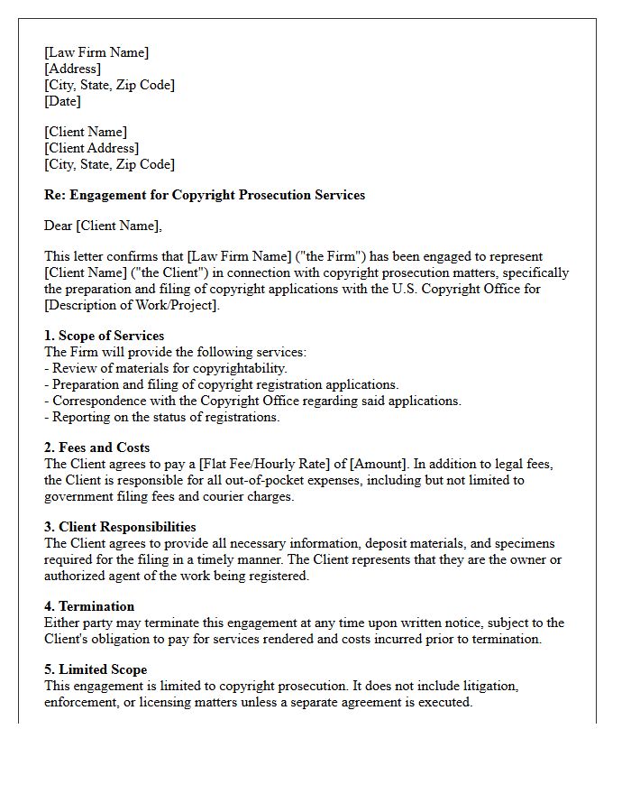 Copyright Prosecution Engagement Letter