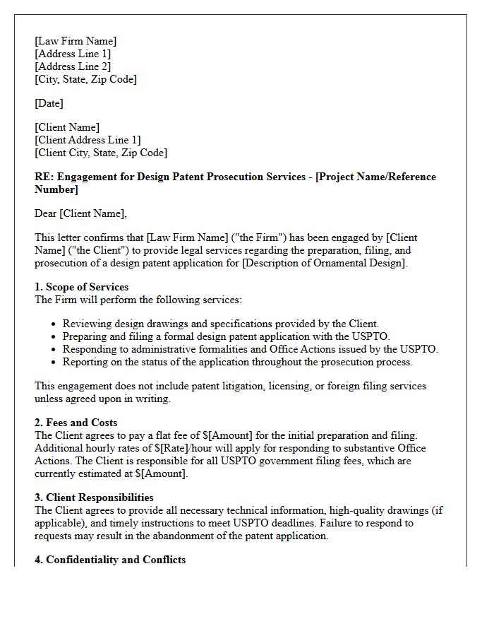 Design Patent Prosecution Engagement Letter