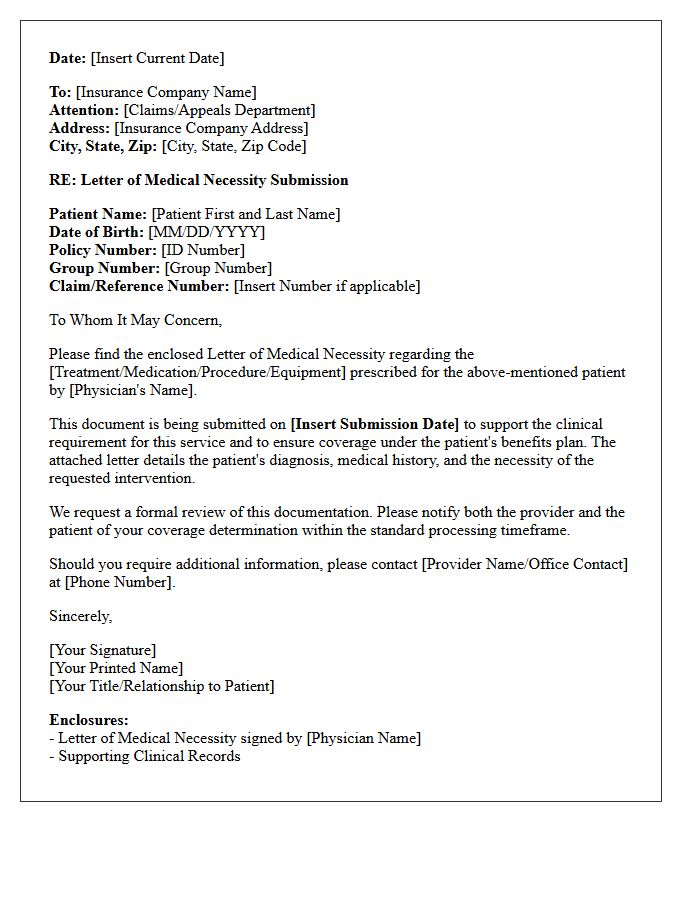 Date of Medical Necessity Letter Submission