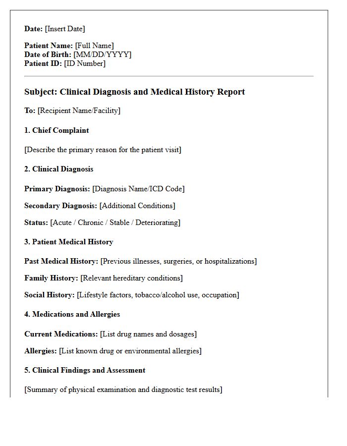 Clinical Diagnosis and Patient Medical History