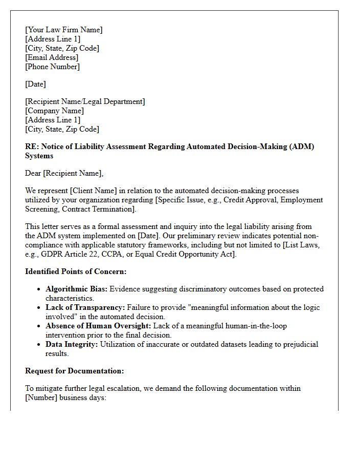 Legal Practice Automated Decision-Making Liability Assessment Letter