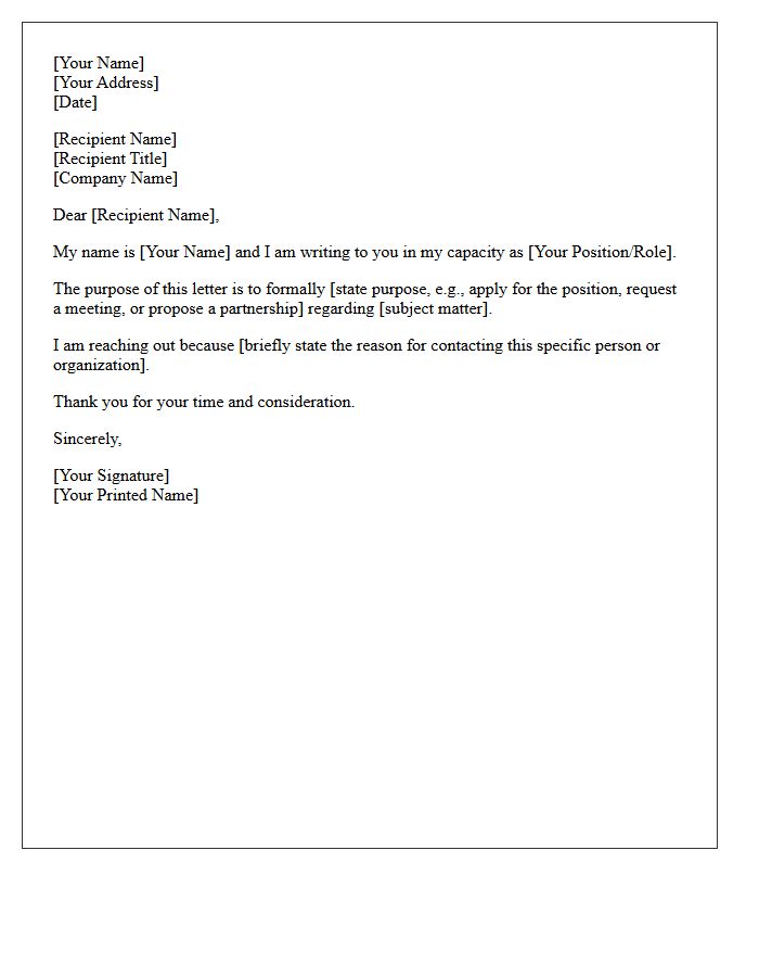 Introduction and Statement of Letter Purpose