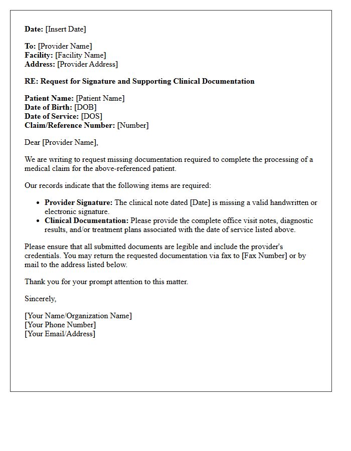 Provider Signature and Supporting Clinical Documentation