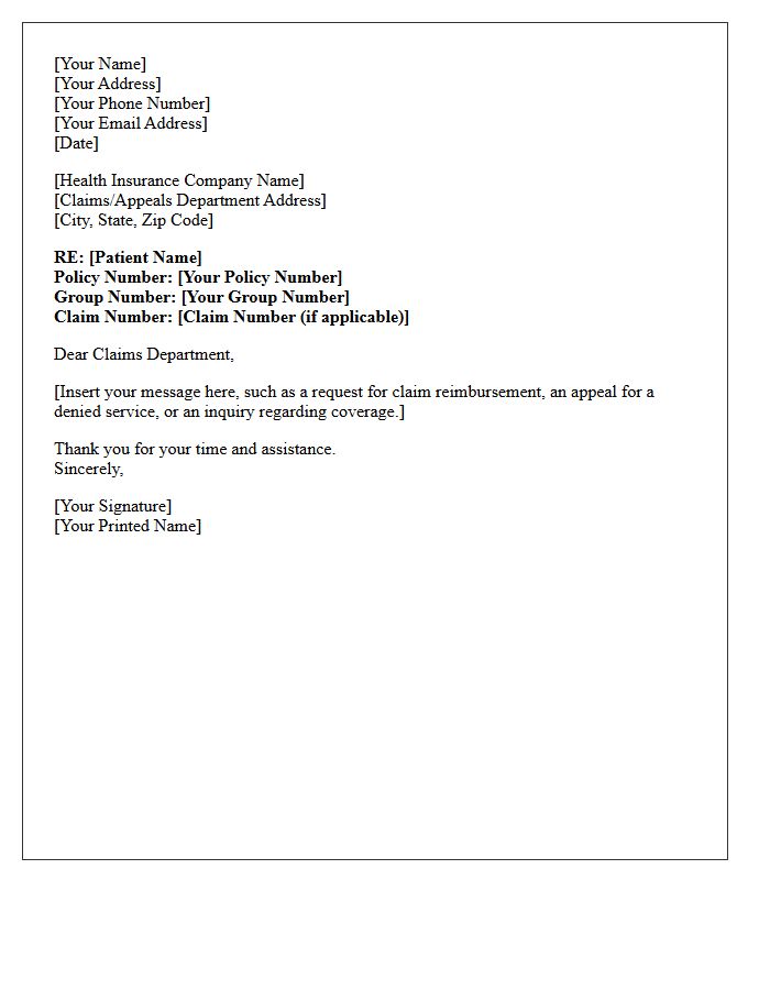 Health Insurance Payer Name and Address
