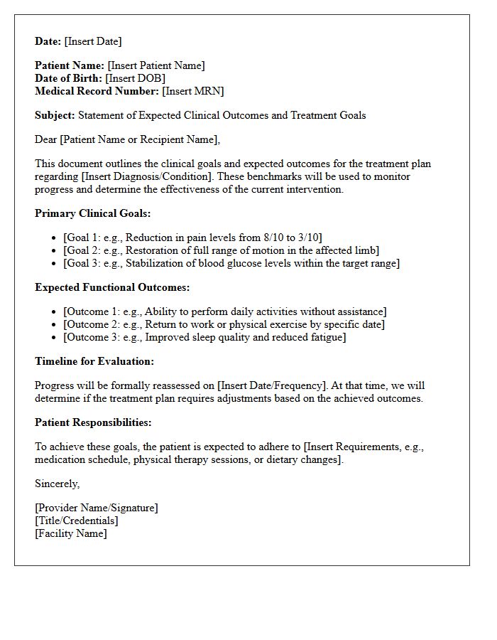 Expected Clinical Outcomes and Goals