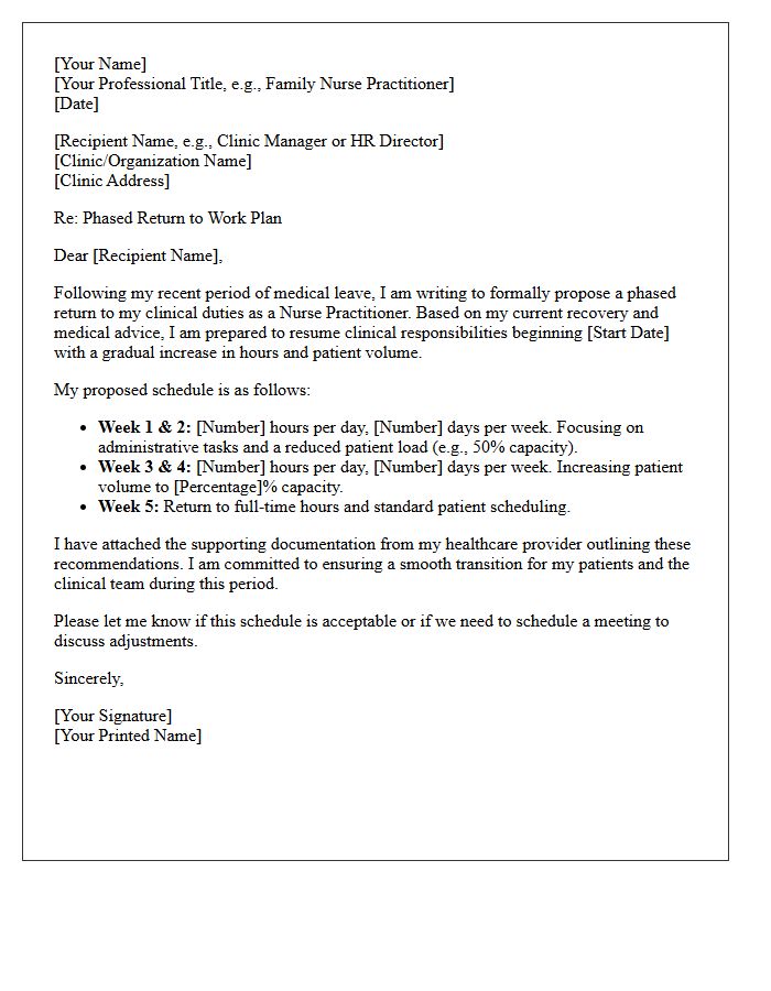 Nurse Practitioner Phased Return to Clinic Letter