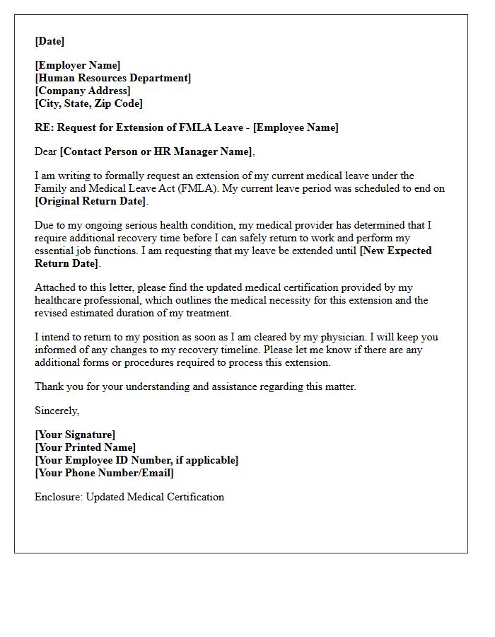 Formal Medical Letter Requesting Continued FMLA Leave