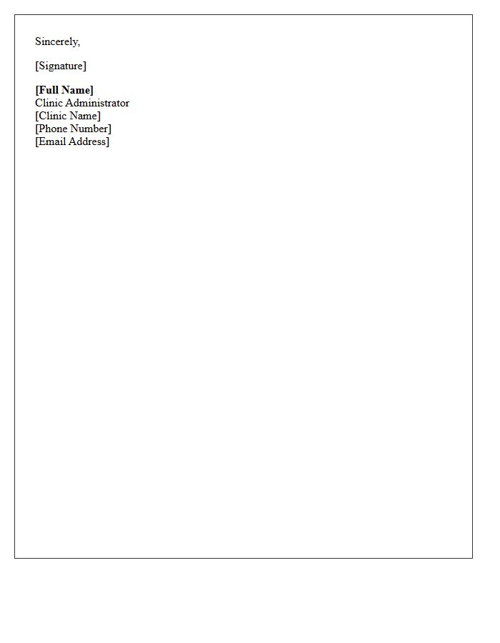 Clinic Administrator Signature And Letter Sign-Off