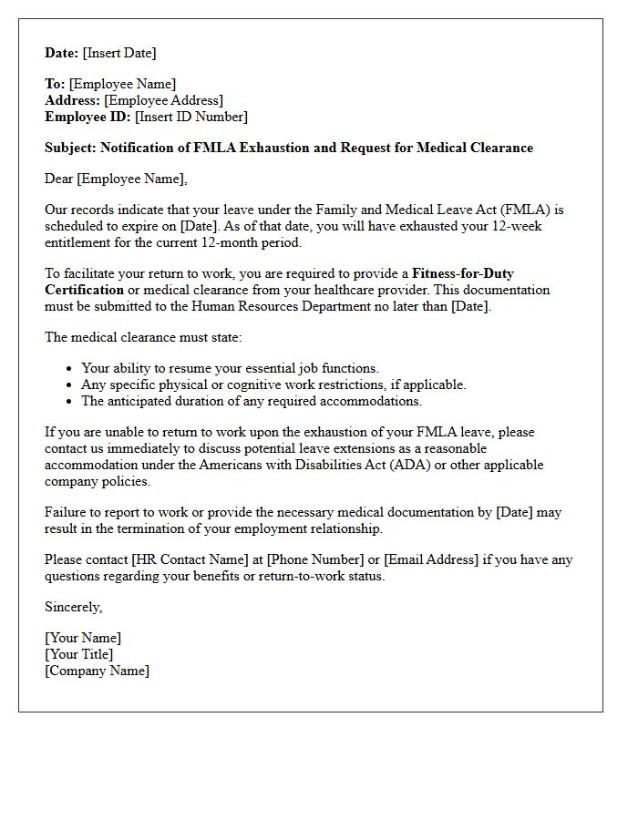 Physician Assistant FMLA Exhaustion and Medical Clearance Letter