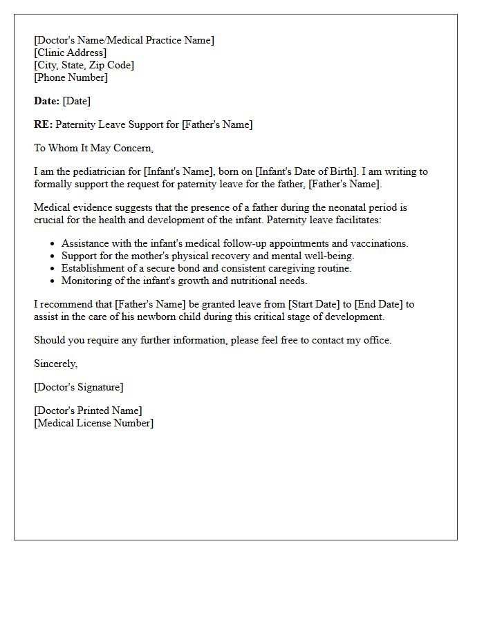 Pediatrician Approved Paternity Leave Doctor Letter
