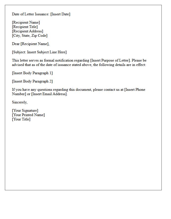 Date of Letter Issuance