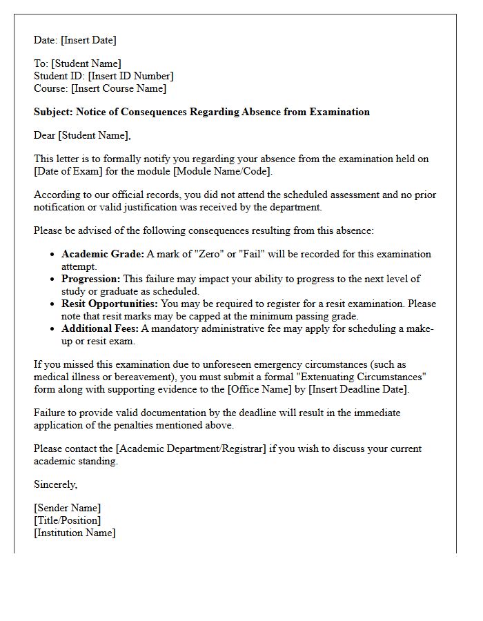 Consequences of Failing to Attend the Examination