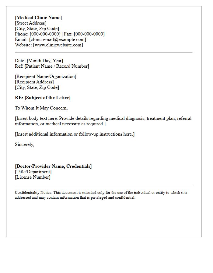 Medical Clinic Official Letterhead