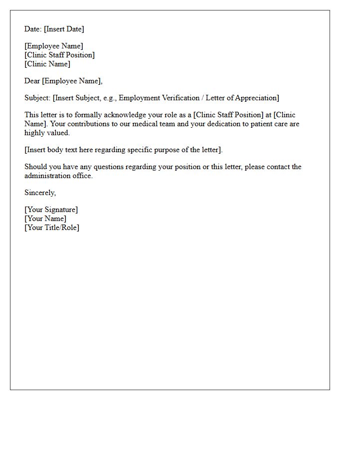 Employee Name and Clinic Staff Position