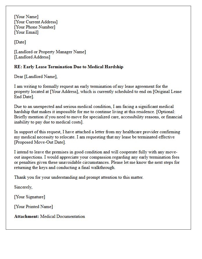 Early Lease Termination Medical Hardship Accommodation Letter
