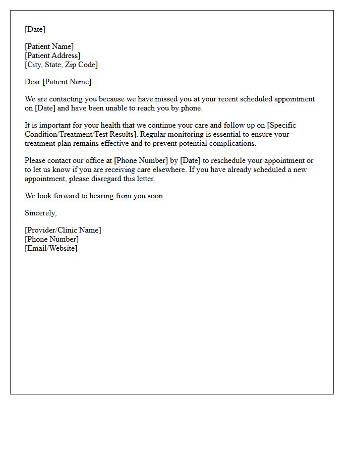 Initial Contact Attempt Loss To Follow-Up Letter