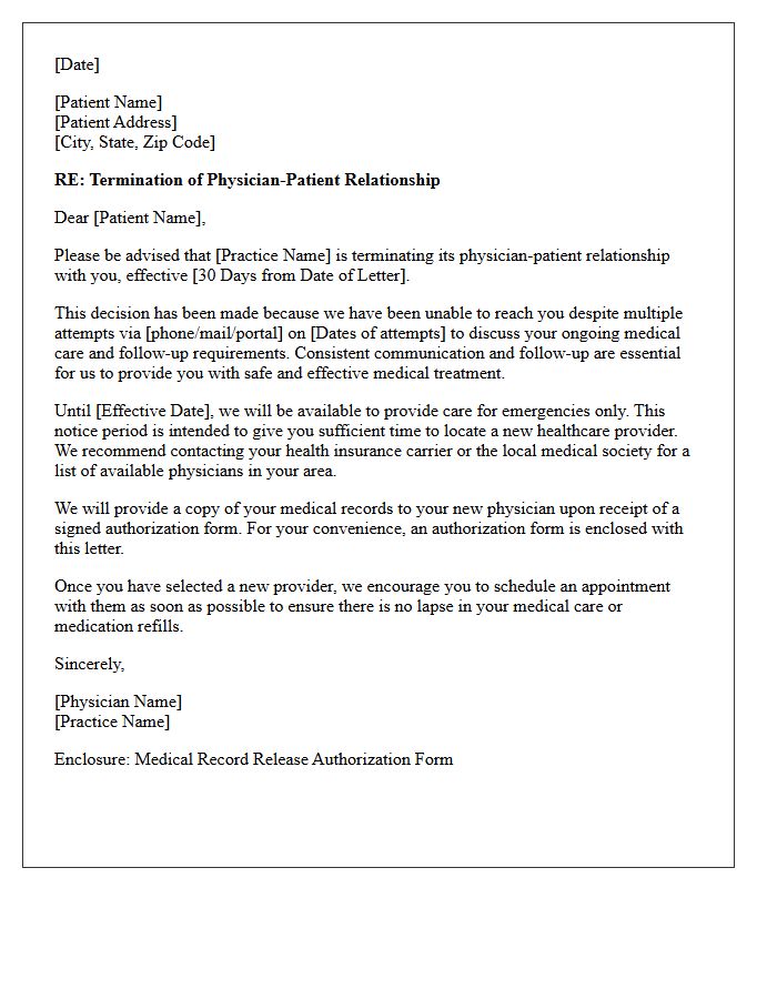 Unreachable Patient Termination Of Care Letter