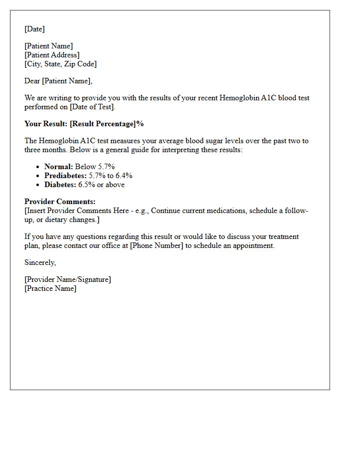 Hemoglobin A1C Results Letter