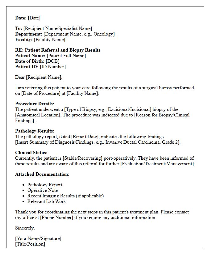 Surgical Biopsy Results Referral Letter
