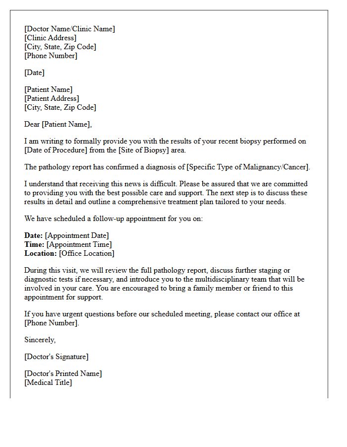 Malignant Pathology Results Biopsy Confirmation Letter
