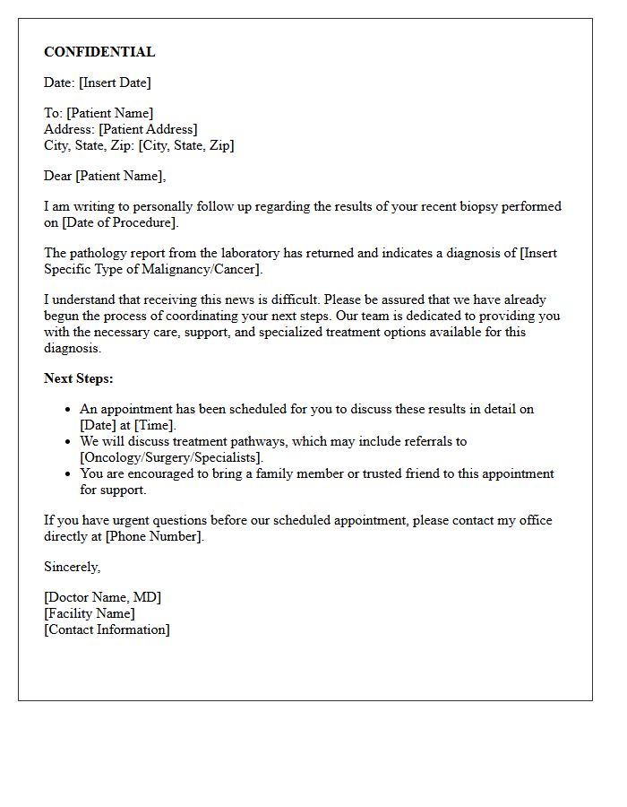 Confidential Malignant Pathology Results Patient Disclosure Letter