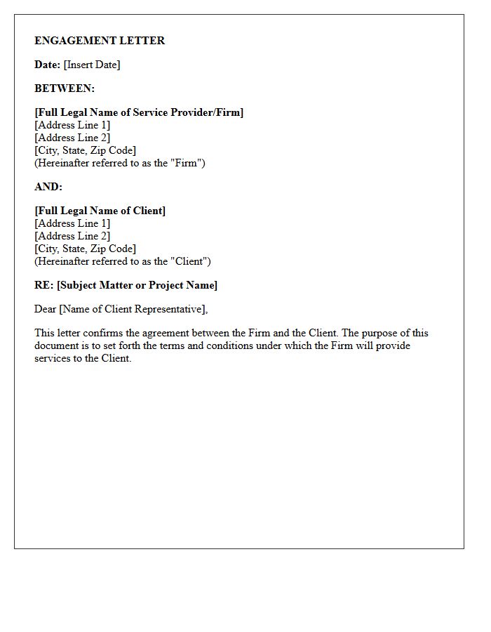 Engagement Letter Identification and Parties