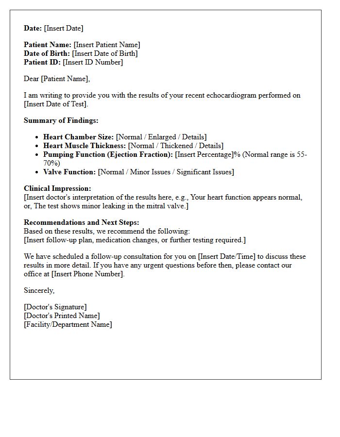 Echocardiogram Results Consultation Letter