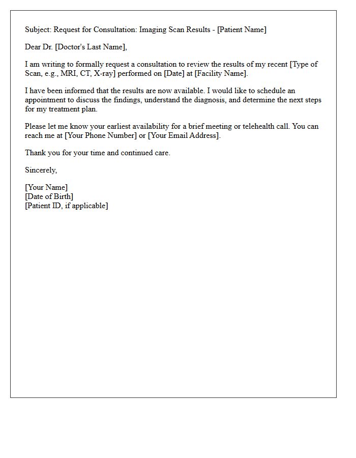 Imaging Scan Results Consultation Request Letter
