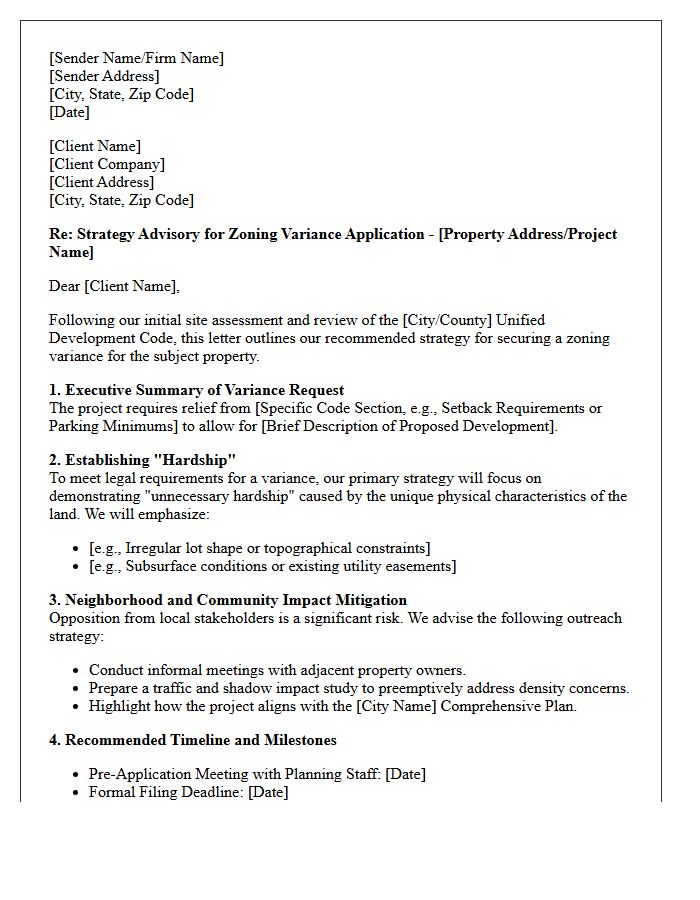 Commercial Real Estate Zoning Variance Strategy Advisory Letter