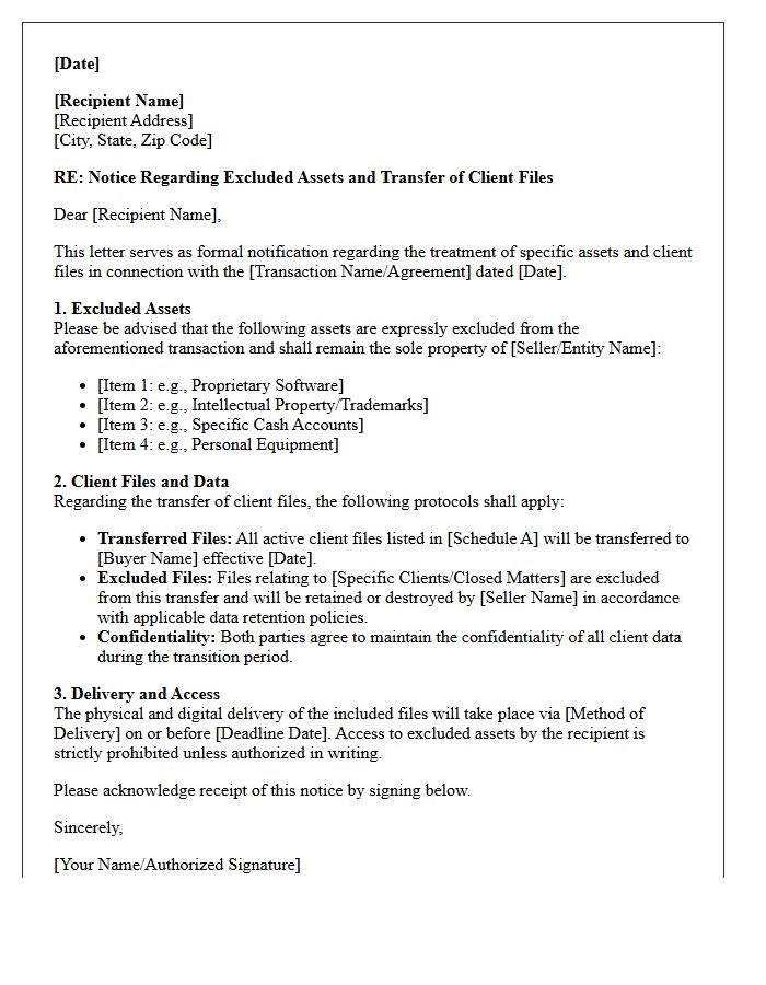 Excluded Assets and Client Files