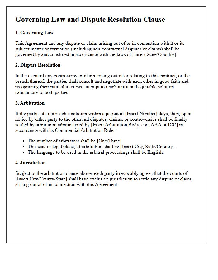 Governing Law and Dispute Resolution